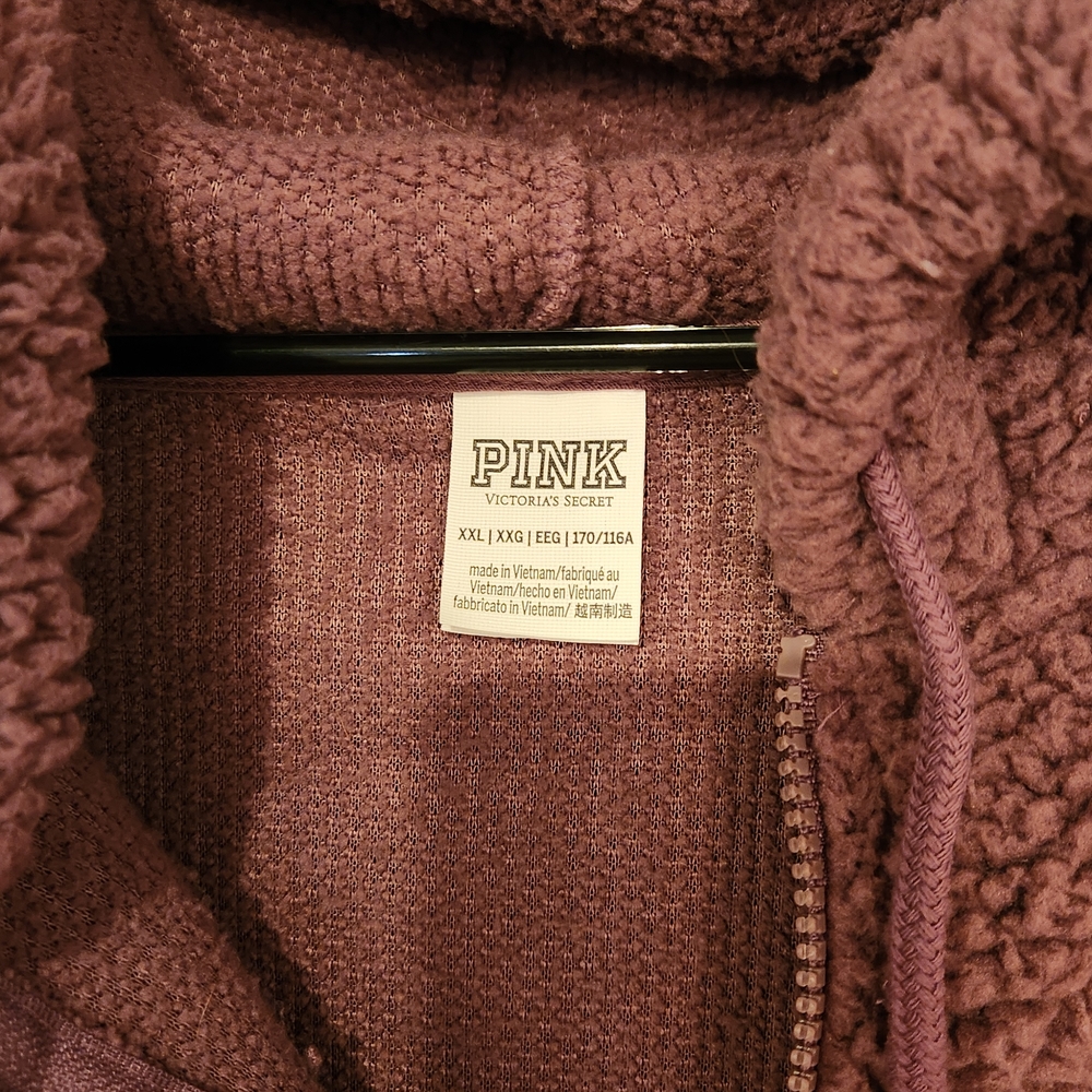 PINK Victoria's Secret Mauve Sherpa Pullover - Picture 3 of 5